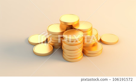Enchanting Miniature 3D Gold Treasure Heap 106191572