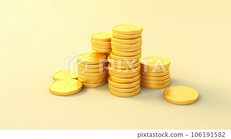 Enchanting Miniature 3D Gold Treasure Heap Enchanting Miniature 3D Gold Treasure Heap 106191582
