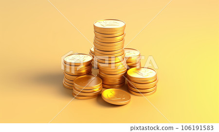 Enchanting Miniature 3D Gold Treasure Heap Enchanting Miniature 3D Gold Treasure Heap 106191583