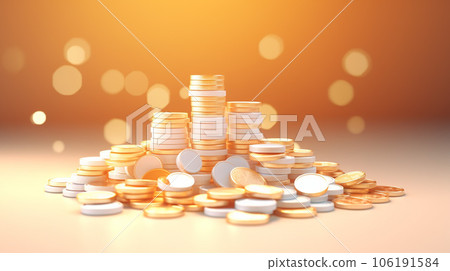 Enchanting Miniature 3D Gold Treasure Heap Enchanting Miniature 3D Gold Treasure Heap 106191584