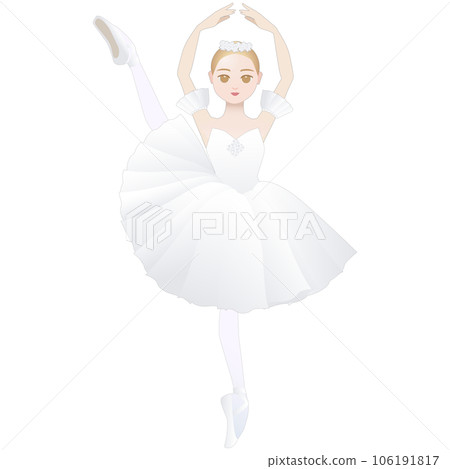 Illustration of a dancer_An image of a ballerina dancing the role of Sylphide 106191817