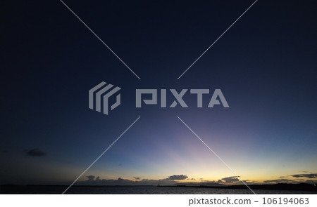 黃昏的天空和港口的黃昏光線，夏季，超廣角，天空主線，230810pm 106194063