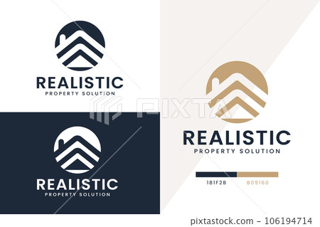 Minimal real estate logo. Feminine home property logo icon vector template Minimal real estate logo. Feminine home property logo icon vector template 106194714
