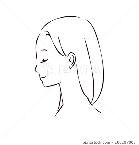 女性頸部以上的輪廓 女性頸部以上的輪廓 106197005