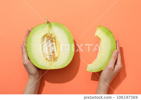 Juicy and tasty summer time fruit concept - melon Juicy and tasty summer time fruit concept - melon 106197369