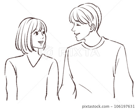 Lover/Couple/Husband/Man/Male/Matching/Encounter/Matchmaking/Date/Conversation/Siblings/Parent-child/Kiss/Bare 106197631