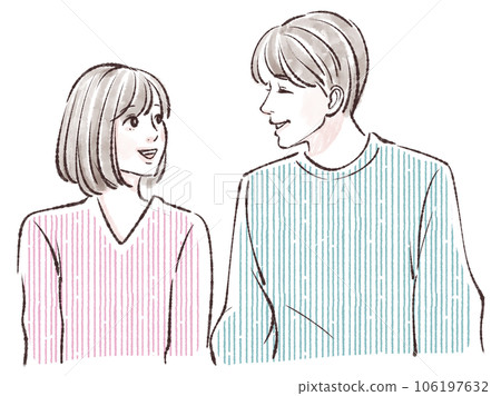 Lover/Couple/Husband/Man/Male/Matching/Encounter/Matchmaking/Date/Conversation/Siblings/Parent-child/Kiss/Bare 106197632
