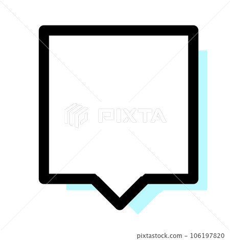 Square speech bubble and light blue shadow Square speech bubble and light blue shadow 106197820