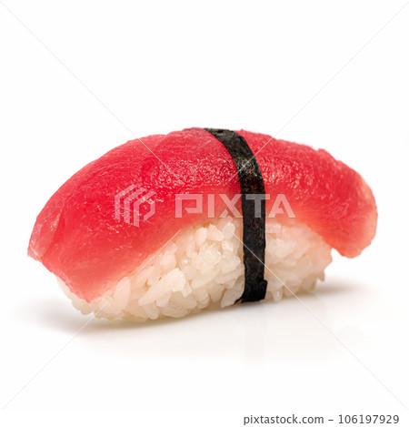 Tuna sushi nigiri isolated on white background 106197929
