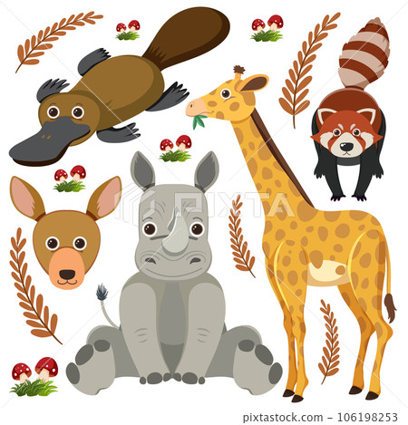 Set of mix animal character Set of mix animal character 106198253