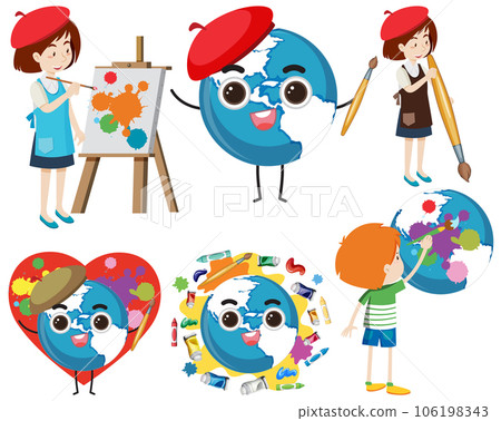 Set of mix artist painting Set of mix artist painting 106198343