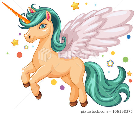 Adorable Unicorn with Stars 106198375