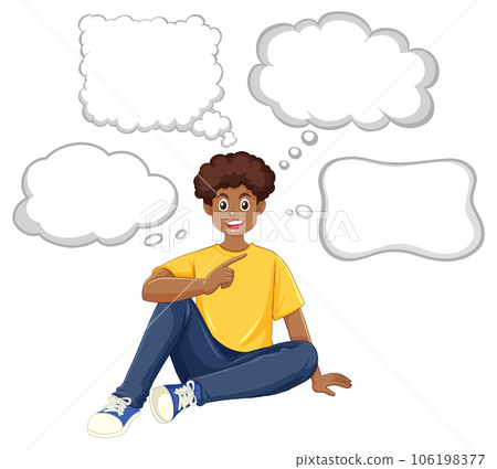 Male teen with blank speech bubble 106198377