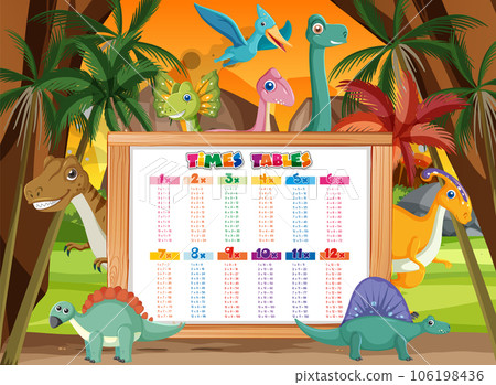 Colorful Times Tables for Elementary Education - Stock Illustration ...