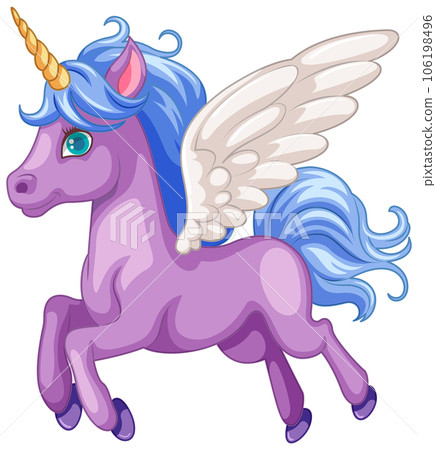 Cute Flying Unicorn Cartoon 106198496