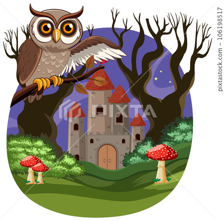 Owl and Castle at Night Owl and Castle at Night 106198517