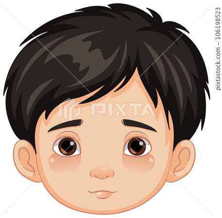 Cartoon Boy with Neutral Expression 106198523