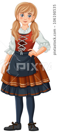 Woman with Pigtails in Bavarian Outfit 106198535