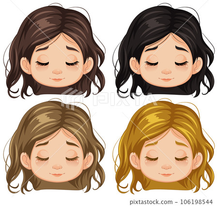 Girl Closing Eyes in Vector Illustration Girl Closing Eyes in Vector Illustration 106198544