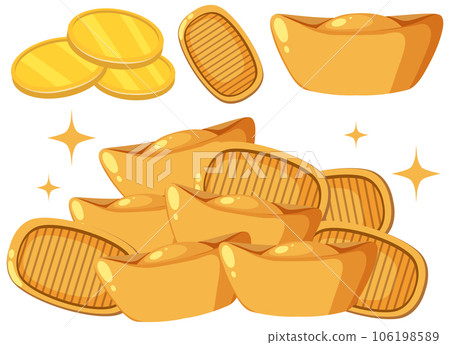 Set of gold isolated 106198589