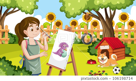 Puberty Girl Drawing On Canvas 106198714
