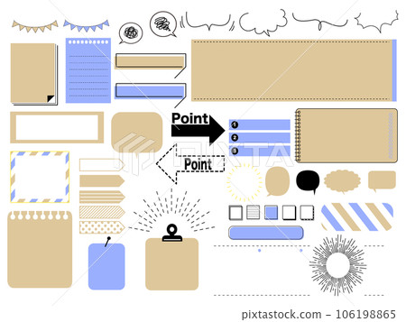 Speech balloon and treatment set / blue 106198865