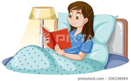Puberty Girl Reading Book On Bed 106198964