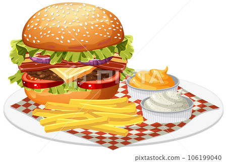 Isolated delicious hamburger cartoon 106199040