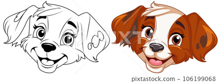 Coloring Page Outline of Cute Dog Coloring Page Outline of Cute Dog 106199068