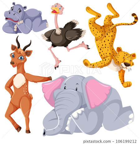 Set of cute animals cartoon character 106199212