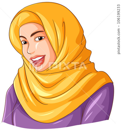 Happy muslim woman wearing hijab 106199233