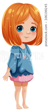Adorable Girl with Big Eyes and Orange Hair Adorable Girl with Big Eyes and Orange Hair 106199245