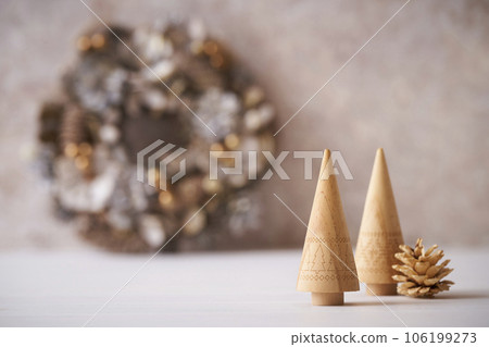 Desktop Christmas tree and wreath Christmas image 106199273