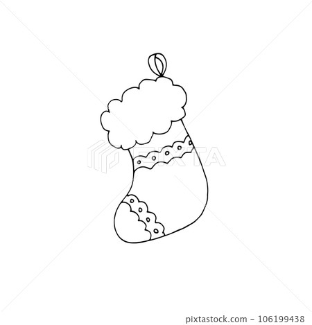 Hand drawn christmas sock Hand drawn christmas sock 106199438