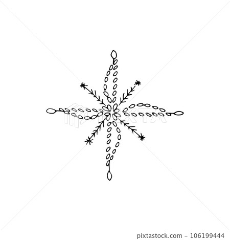 Hand-drawn snowflake 1 106199444