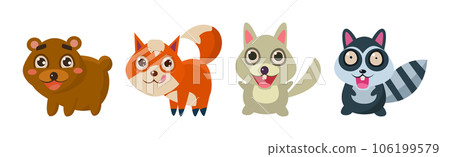 Cute Forest Animal with Pretty Snout Vector Set 106199579