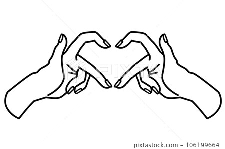 hand sign in heart shape hand sign in heart shape 106199664