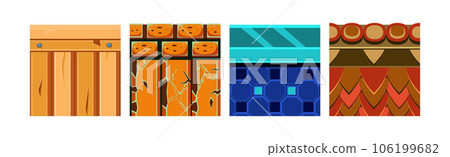 Textures for Game Platformers Square Icon Vector Set 106199682