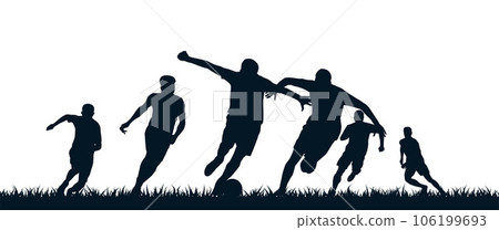 Man soccer player silhouette, footballer Man soccer player silhouette, footballer 106199693
