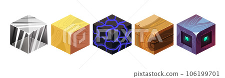 Game Blocks and Cubes of Different Material Vector Set Game Blocks and Cubes of Different Material Vector Set 106199701