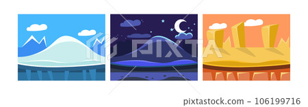 Mobile Game Horizontal Backgrounds and Scenery Vector Set Mobile Game Horizontal Backgrounds and Scenery Vector Set 106199716