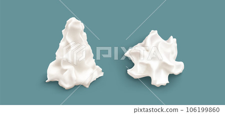 Set of whipped cream swirls 106199860