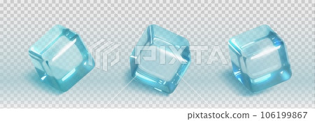3d water ice cube piece isolated realistic vector 3d water ice cube piece isolated realistic vector 106199867