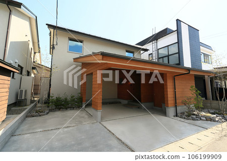 Stylish garage in new house 106199909