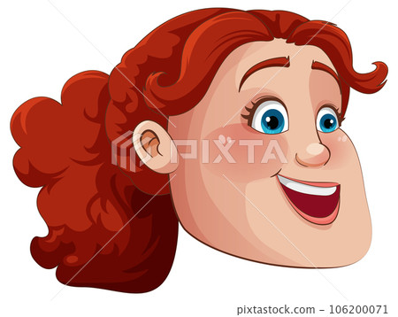 Chubby Woman Face Cartoon Character 106200071