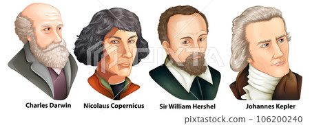 Great scientist astronomers portrait vector Great scientist astronomers portrait vector 106200240