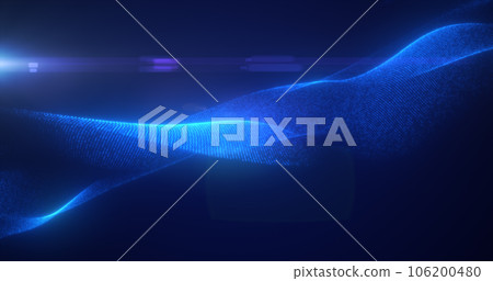 Blue glowing magic waves from energy particles abstract background Blue glowing magic waves from energy particles abstract background 106200480