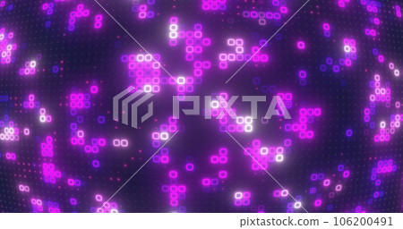 Abstract purple energy squares glowing digital particles futuristic hi-tech background Abstract purple energy squares glowing digital particles futuristic hi-tech background 106200491