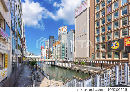 Osaka Minami View of Shin-Ebisu Bridge from Dotonbori Bridge in the early morning 106200526