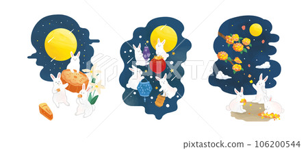 Fun rabbits on Mid Autumn festival Fun rabbits on Mid Autumn festival 106200544